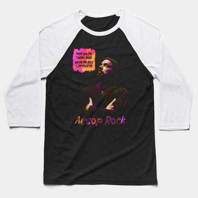 Aesop Rock popart Baseball T-Shirt by BAJAJU